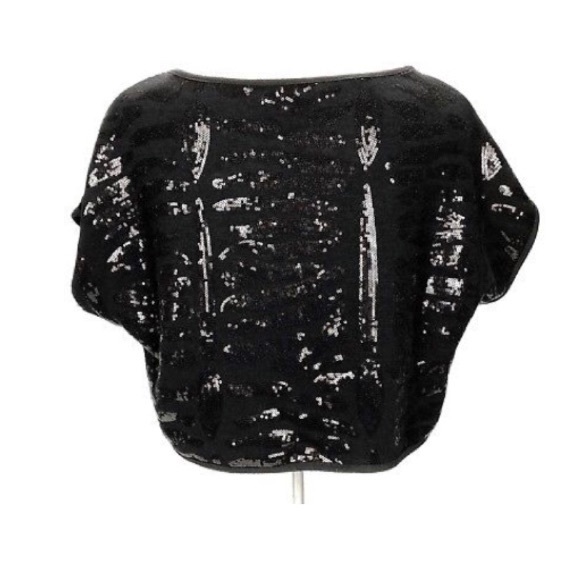 Sequin black crop top - Picture 3 of 4